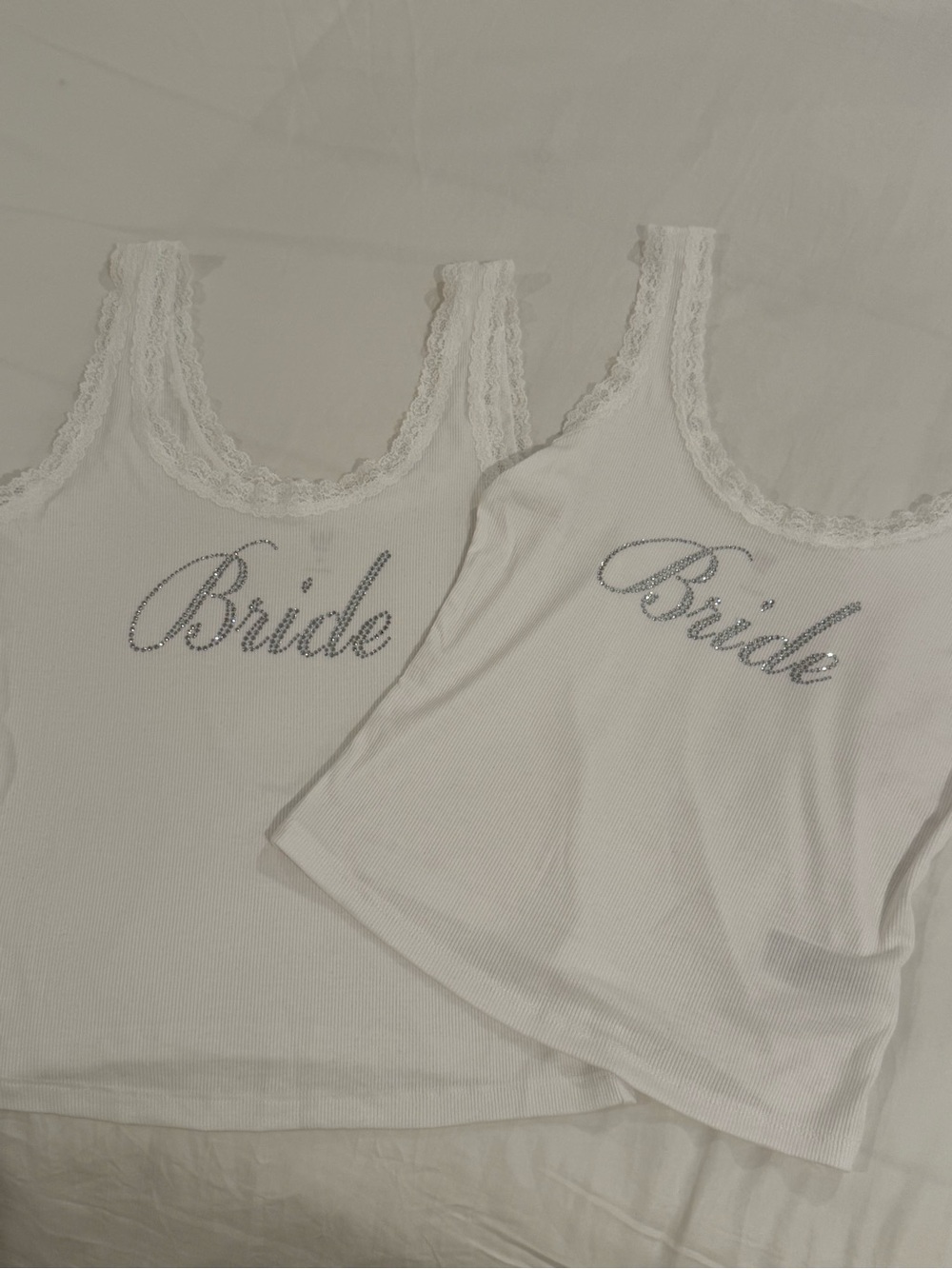 Rhinestoned Bride Lace Cami